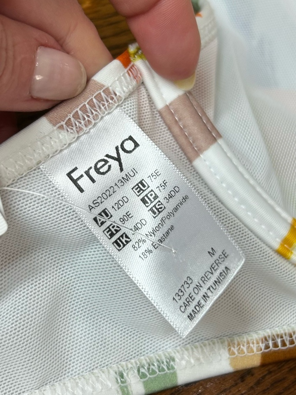 Freya Shell Island Bikini High Waist Full Bust Top, Medium, NWT, White Orange - Picture 10 of 16